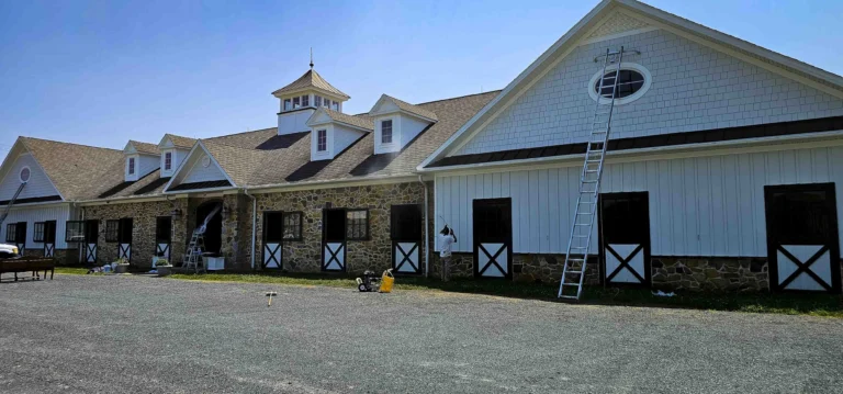 a building with a ladder and a ladder