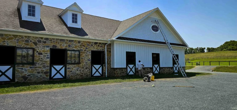 a man standing outside of a building