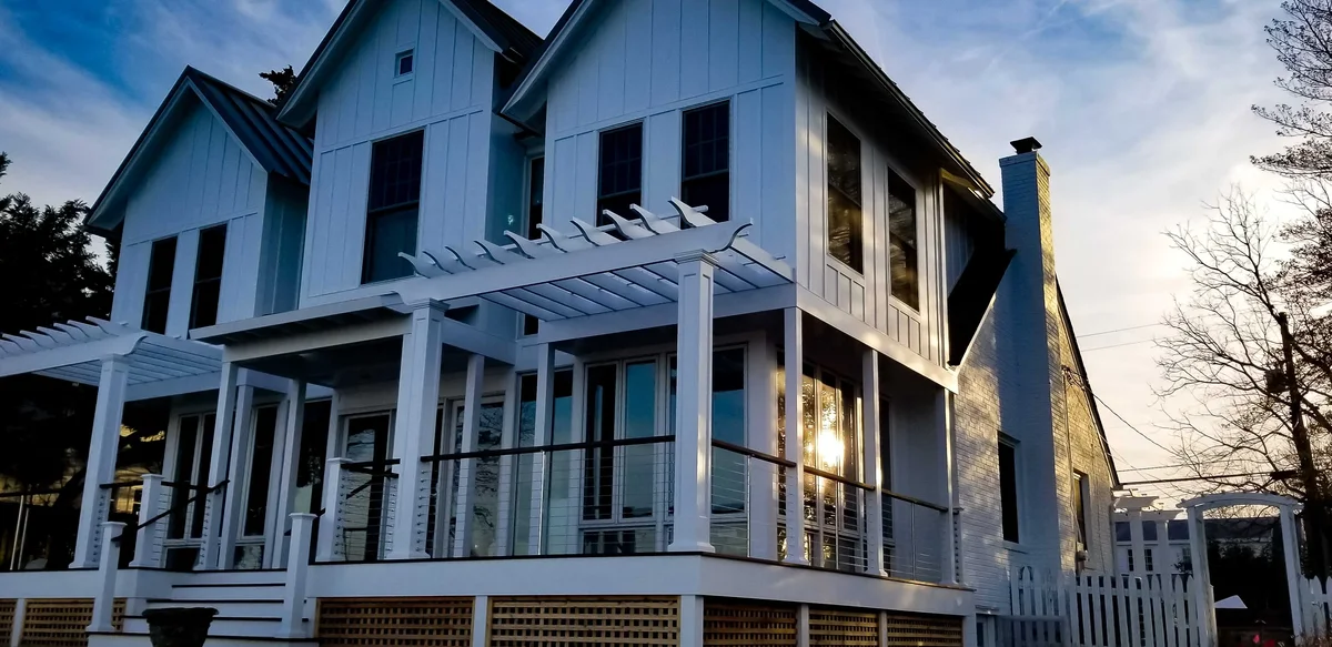 a house with a pergola